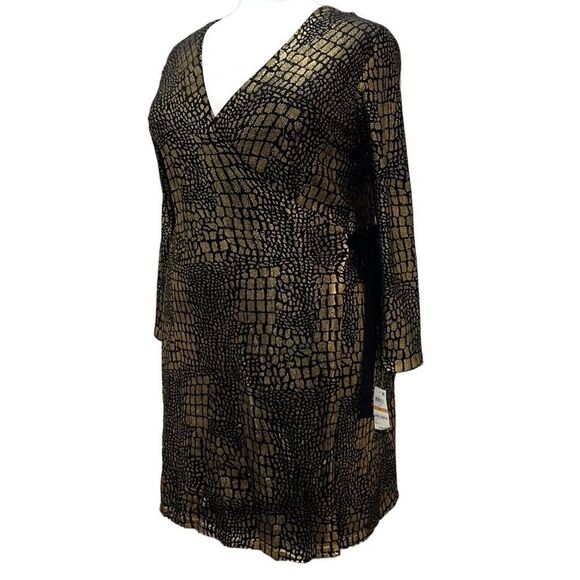 INC Glitter Printed Faux Wrap Dress - Picture 3 of 16